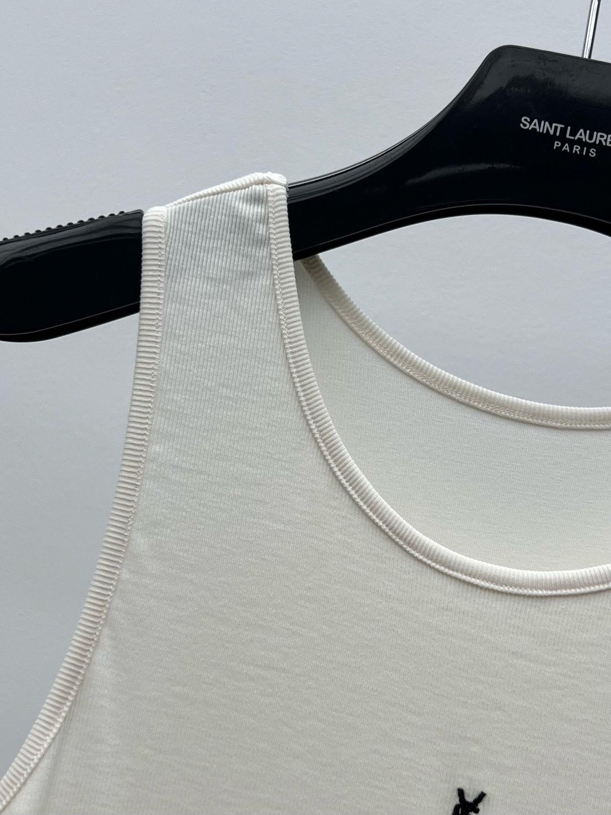 YSL 2026 Tank Top Off-white Cotton