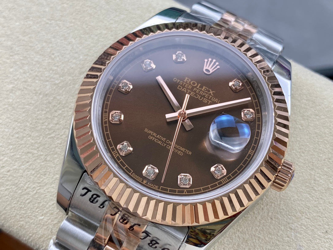 Rolex Datejust Oystersteel and Everose Rose Gold Bracelet With Chocolate Dial