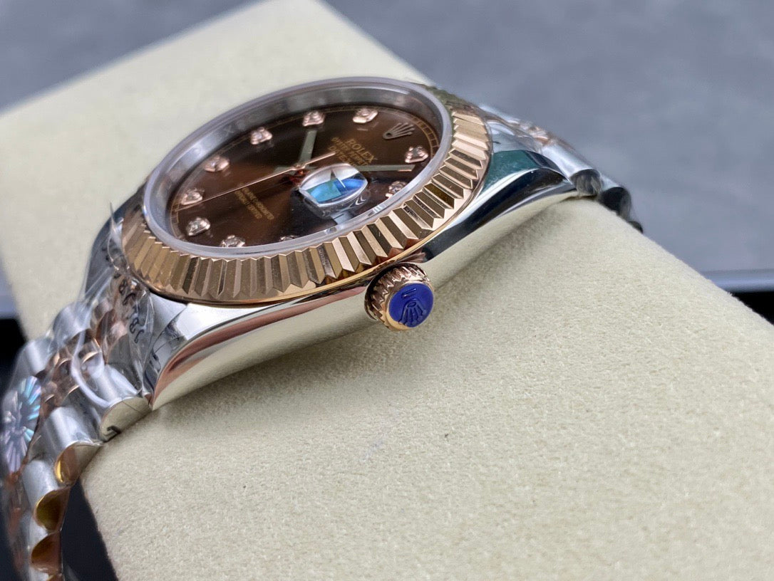 Rolex Datejust Oystersteel and Everose Rose Gold Bracelet With Chocolate Dial