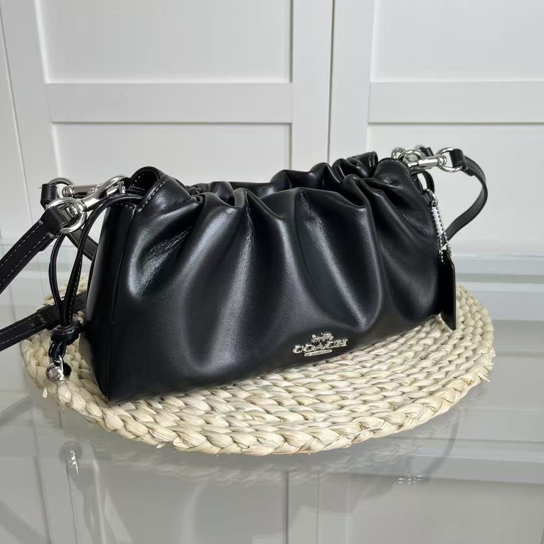 Coach 2026 Shoulder Bag 26cm Black Smooth Leather