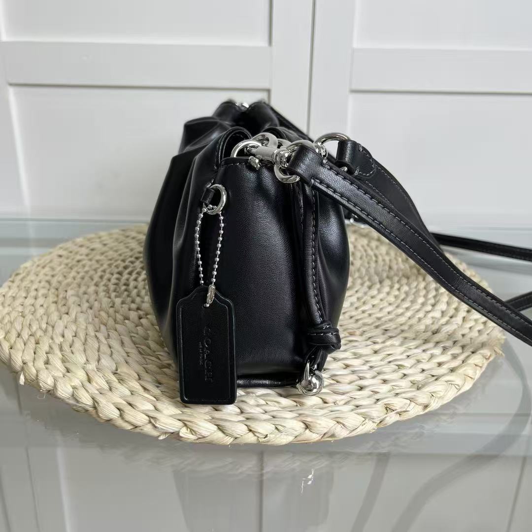 Coach 2026 Shoulder Bag 26cm Black Smooth Leather
