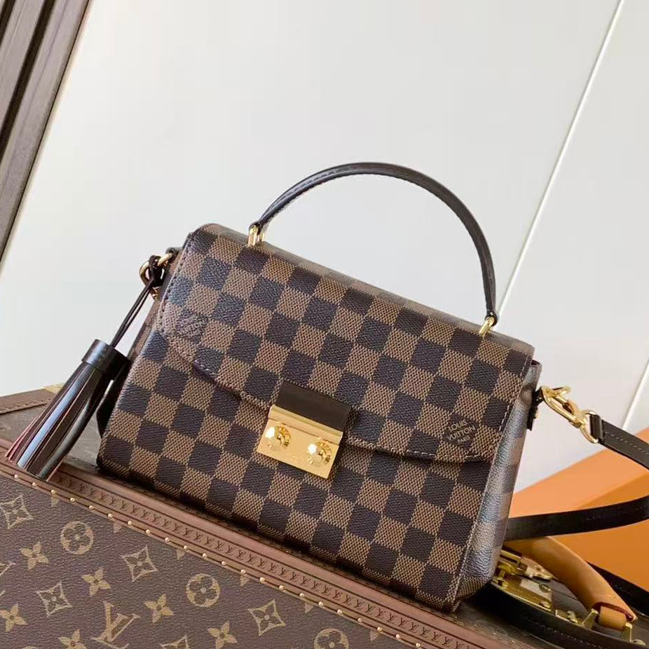 Louis Vuitton 2026 Croisette Bag 25cm Brown Canvas Cowhide