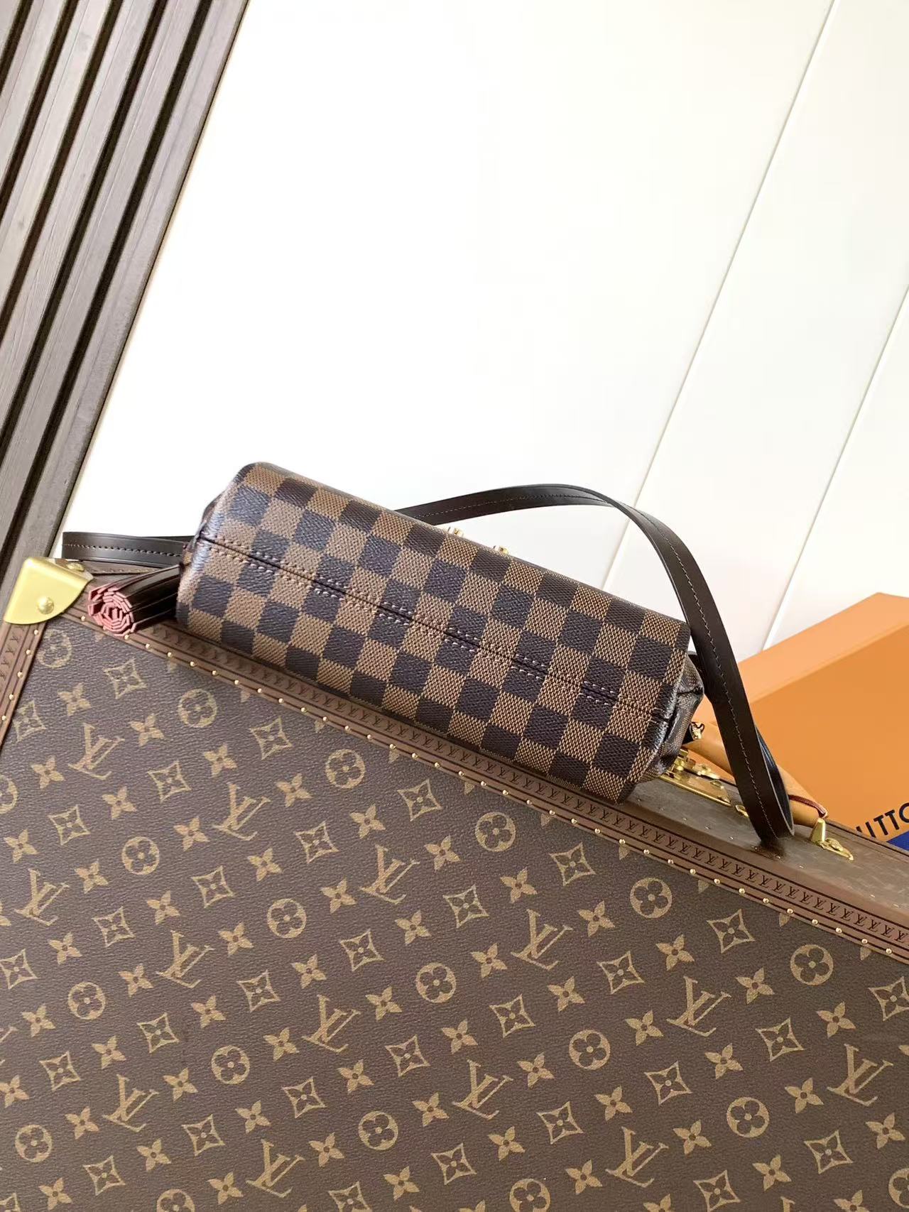 Louis Vuitton 2026 Croisette Bag 25cm Brown Canvas Cowhide