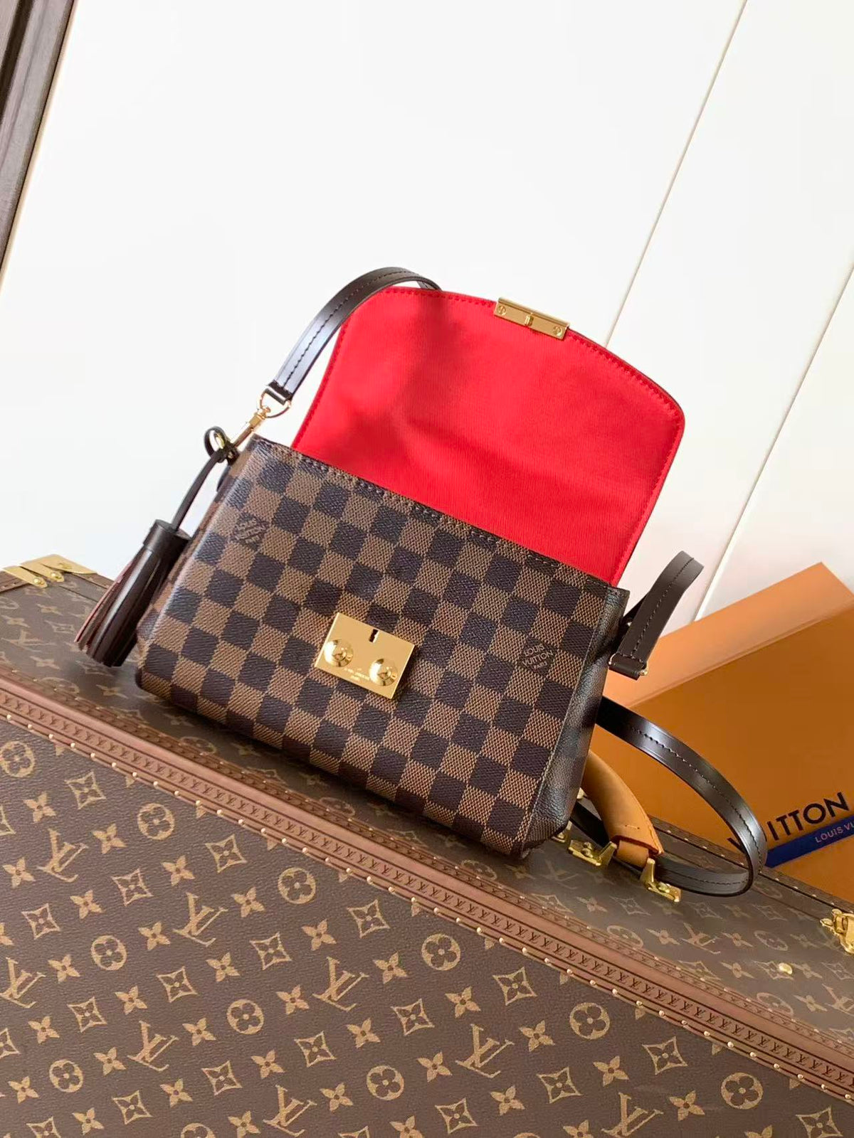 Louis Vuitton 2026 Croisette Bag 25cm Brown Canvas Cowhide