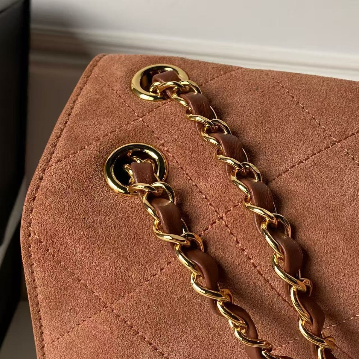 Chanel 2026 Maxi Flap Bag 39cm Camel Brown Suede Calfskin