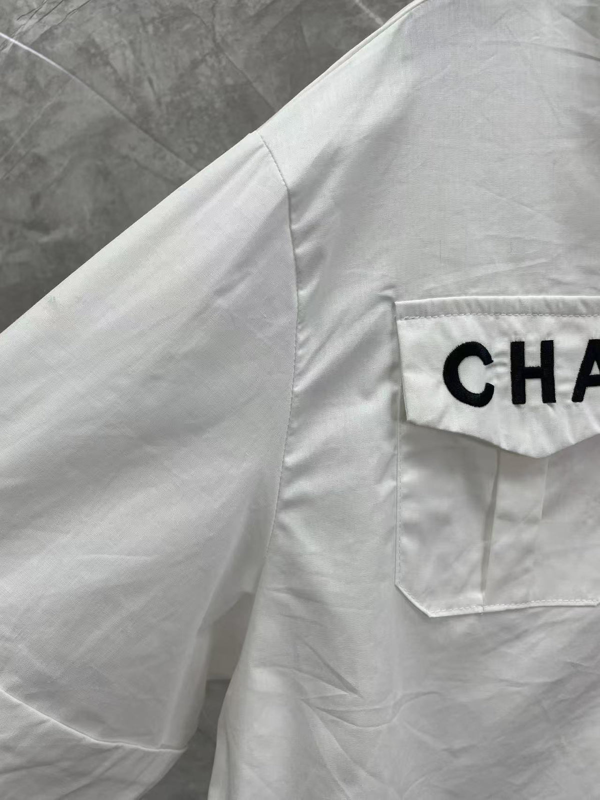Chanel 2026 Loose-fitting Shirt White Cotton With Black Logo