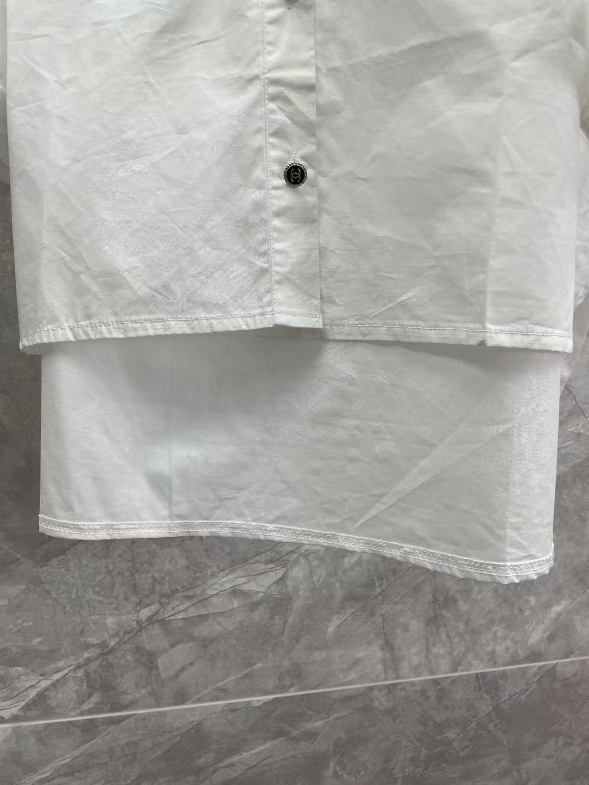 Chanel 2026 Loose-fitting Shirt White Cotton With Black Logo