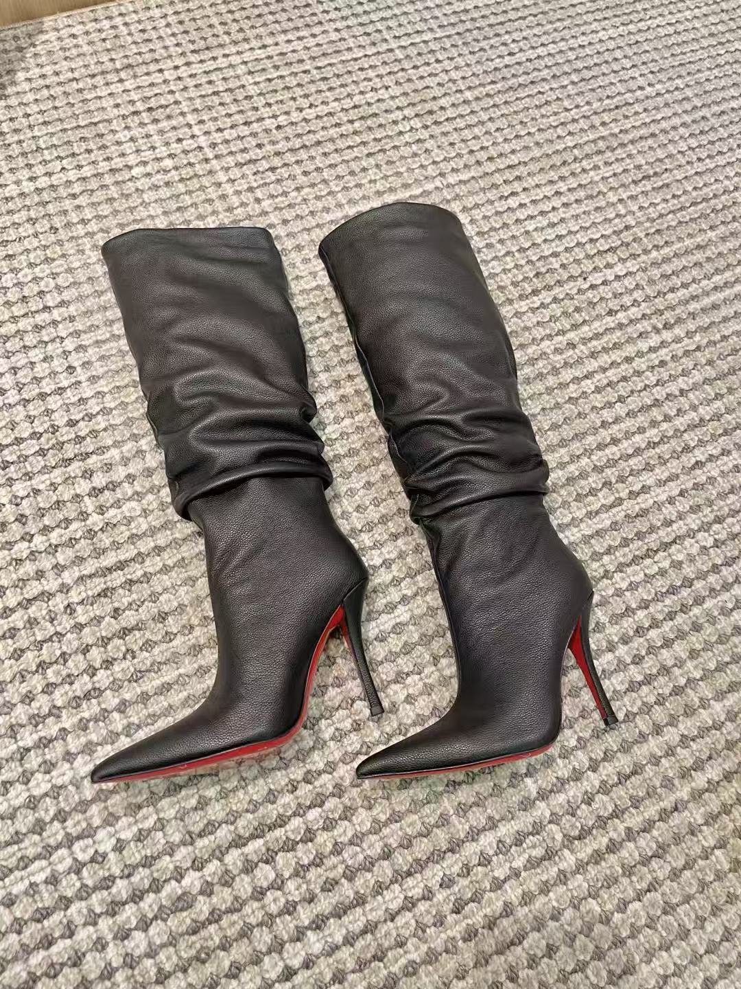 Christian Louboutin 2026 Zependris Knee-high Boot 100mm Black Leather