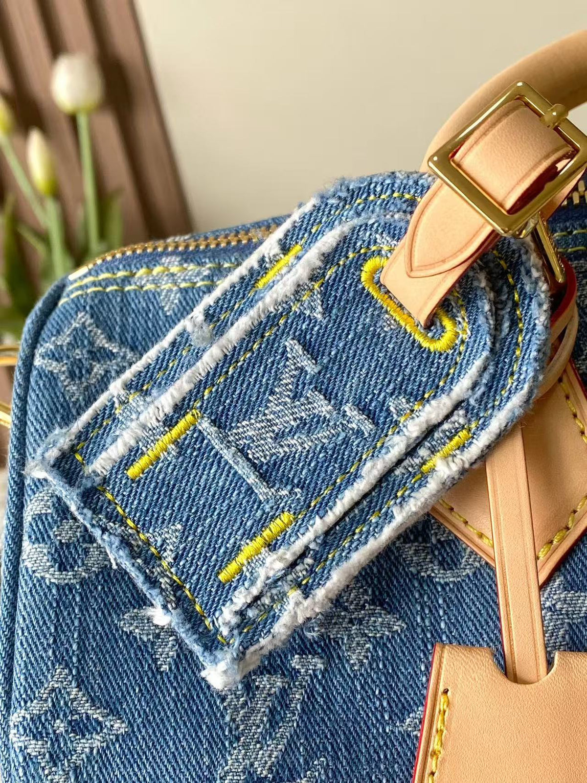LV 2026 Speedy 30 Bag Blue Denim Cowhide
