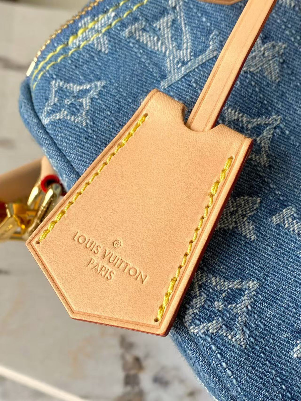 LV 2026 Speedy 30 Bag Blue Denim Cowhide