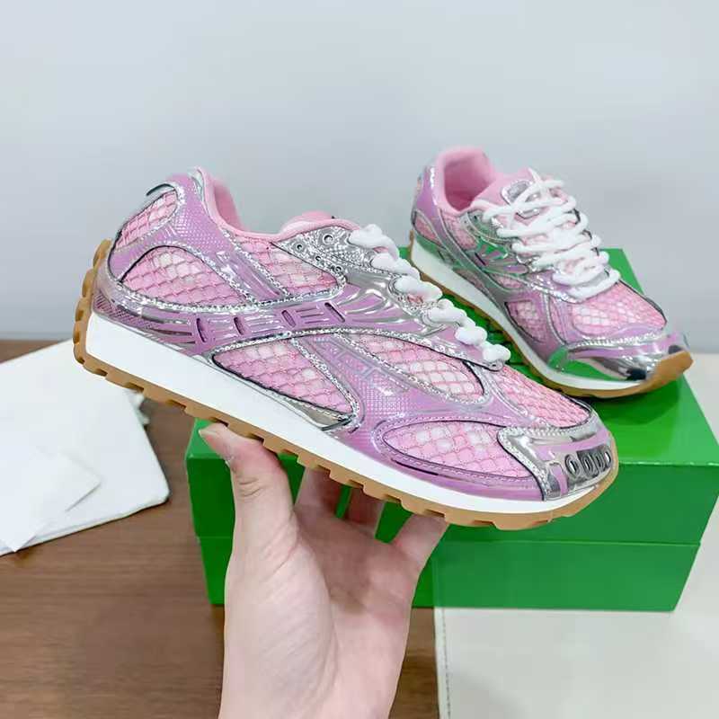 Bottega Veneta 2026 Orbit Sneaker Pink Mesh Calfskin