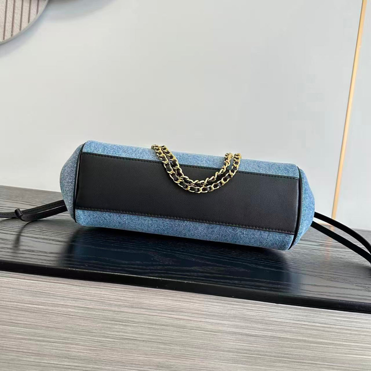 Chanel 2026 Bag 29cm Blue Mix Black Denim Leather