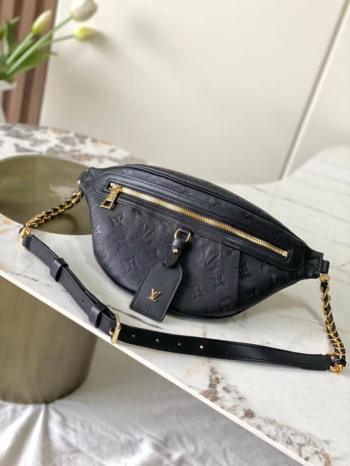 LV 2026 High Rise PM Bag 31cm Black Cowhide