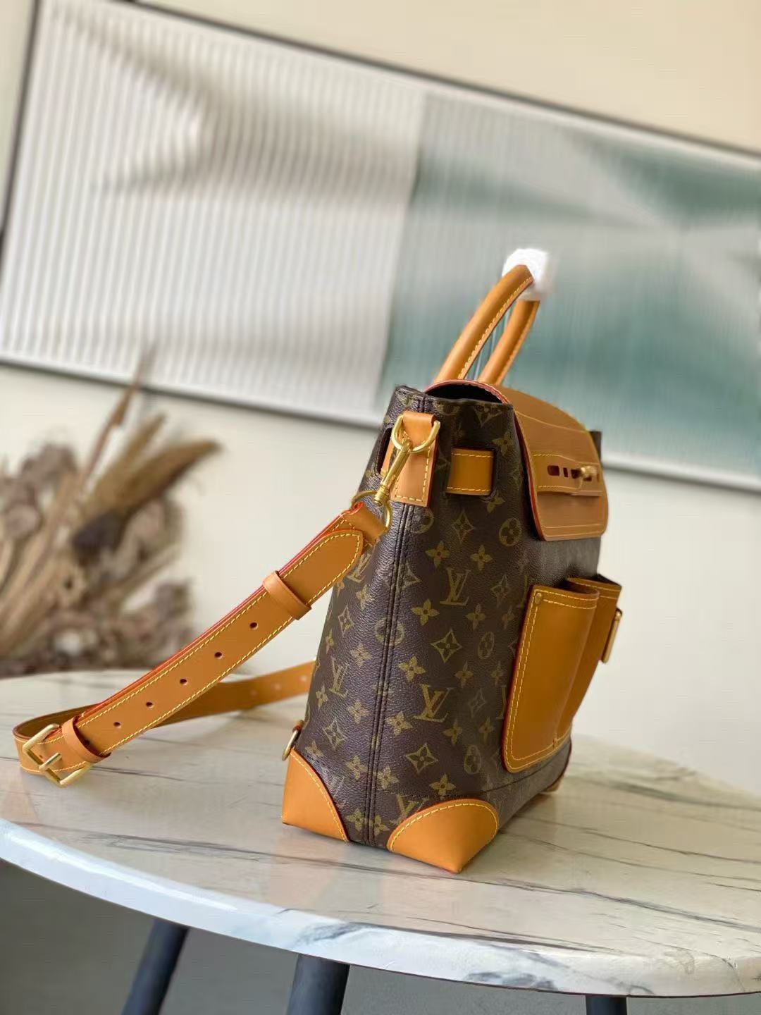 LV 2026 30-Pack Steamer Bag 33cm Brown Canvas Cowhide