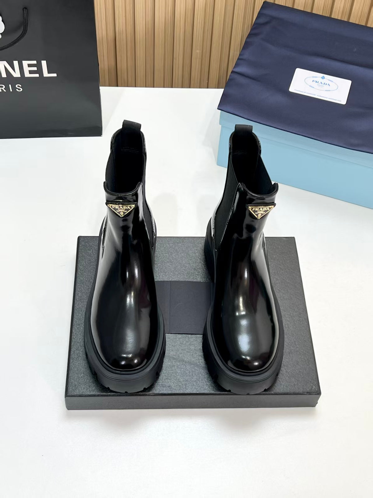 Prada 2026 Monolith Brushed Boot Suede Leather