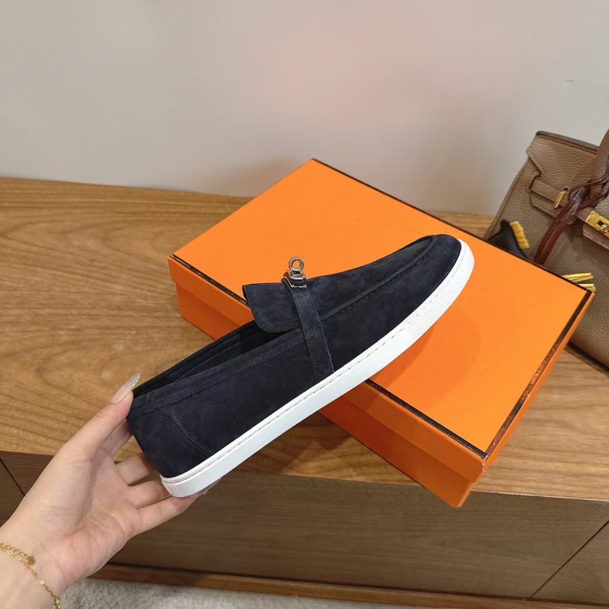 Hermes 2026 Mind Loafer Suede Rubbber