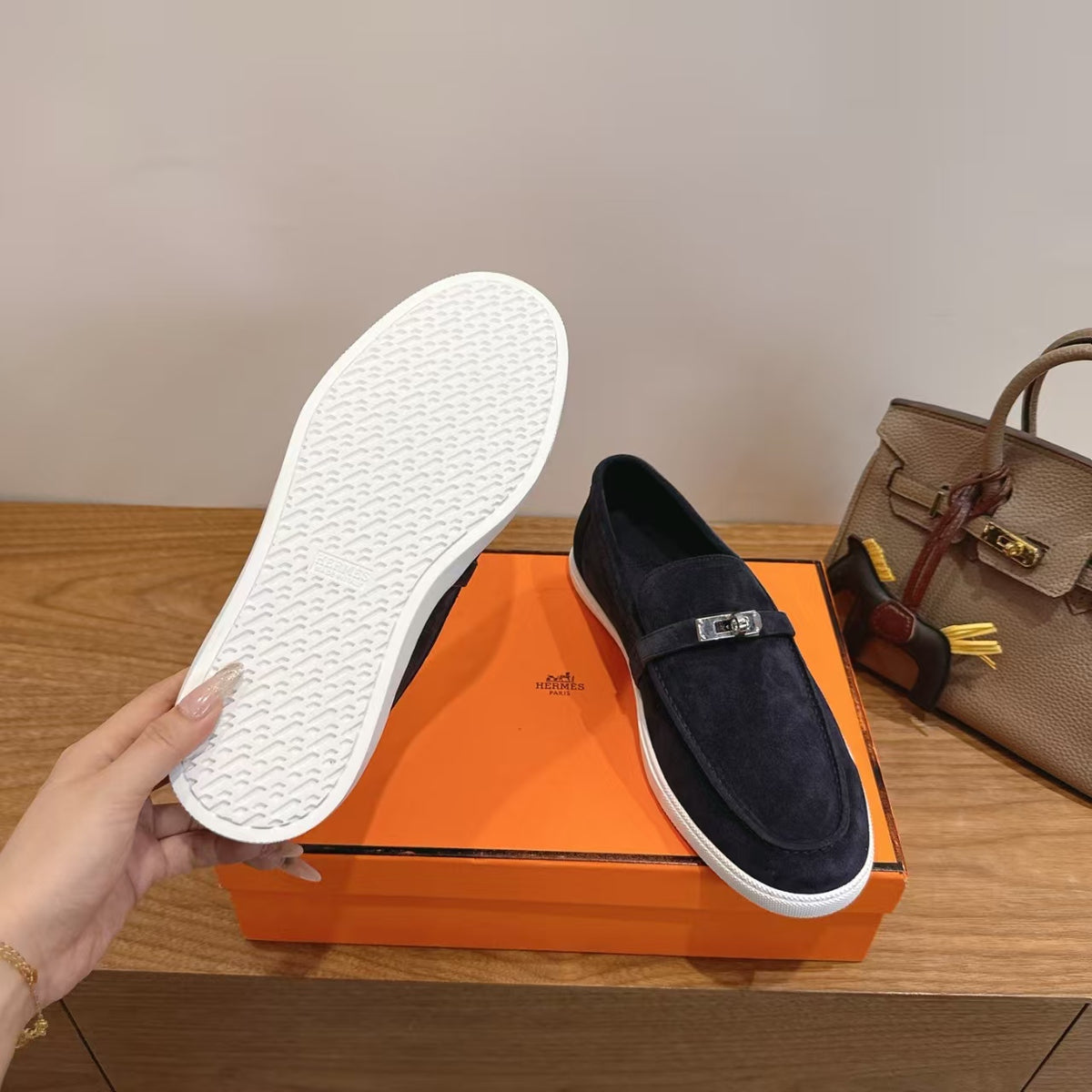 Hermes 2026 Mind Loafer Suede Rubbber