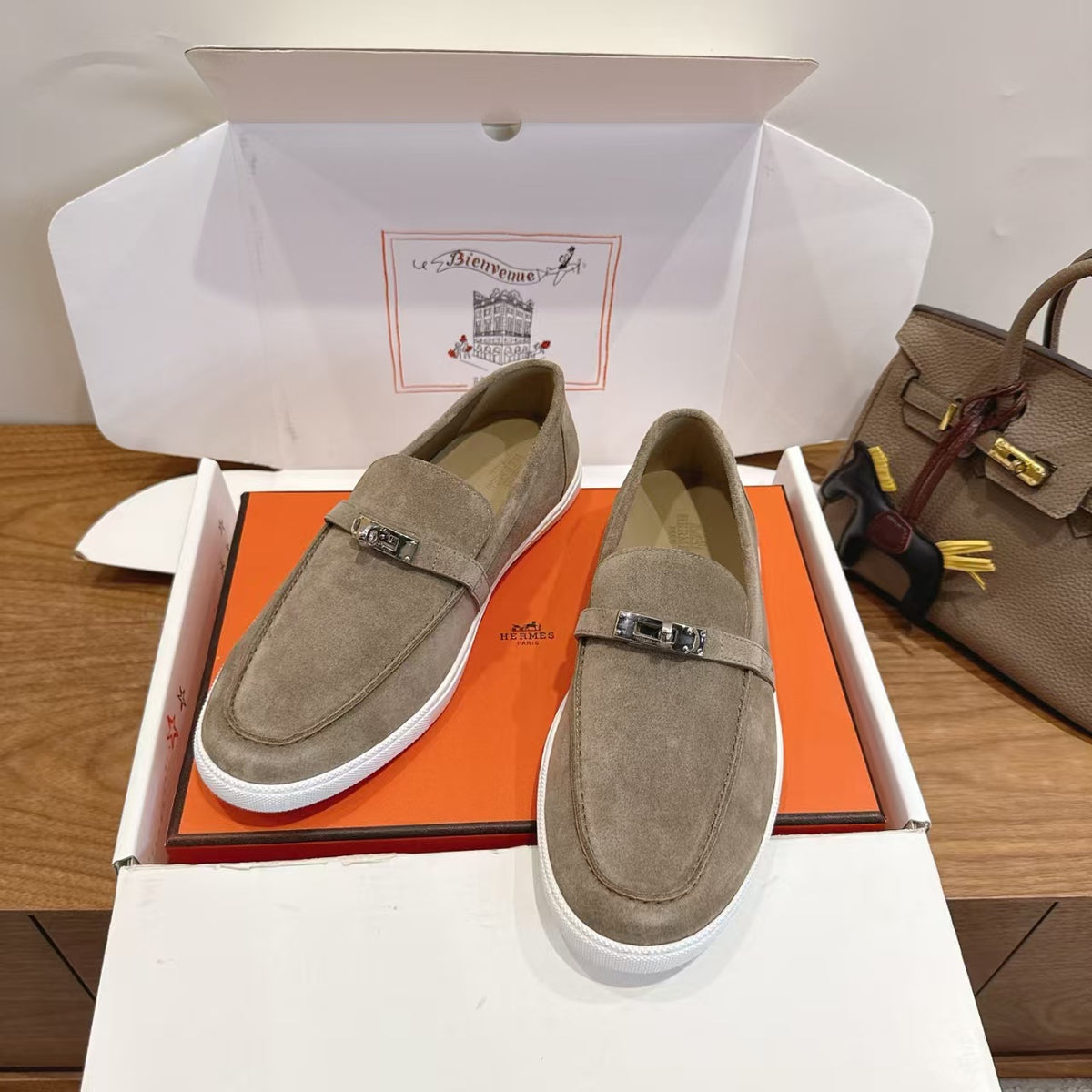 Hermes 2026 Mind Loafer Suede Rubbber