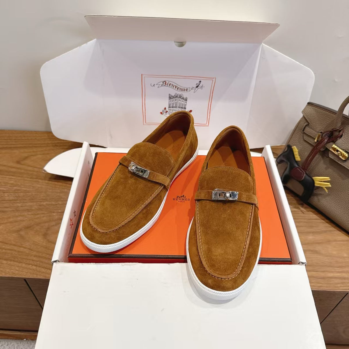 Hermes 2026 Mind Loafer Suede Rubbber