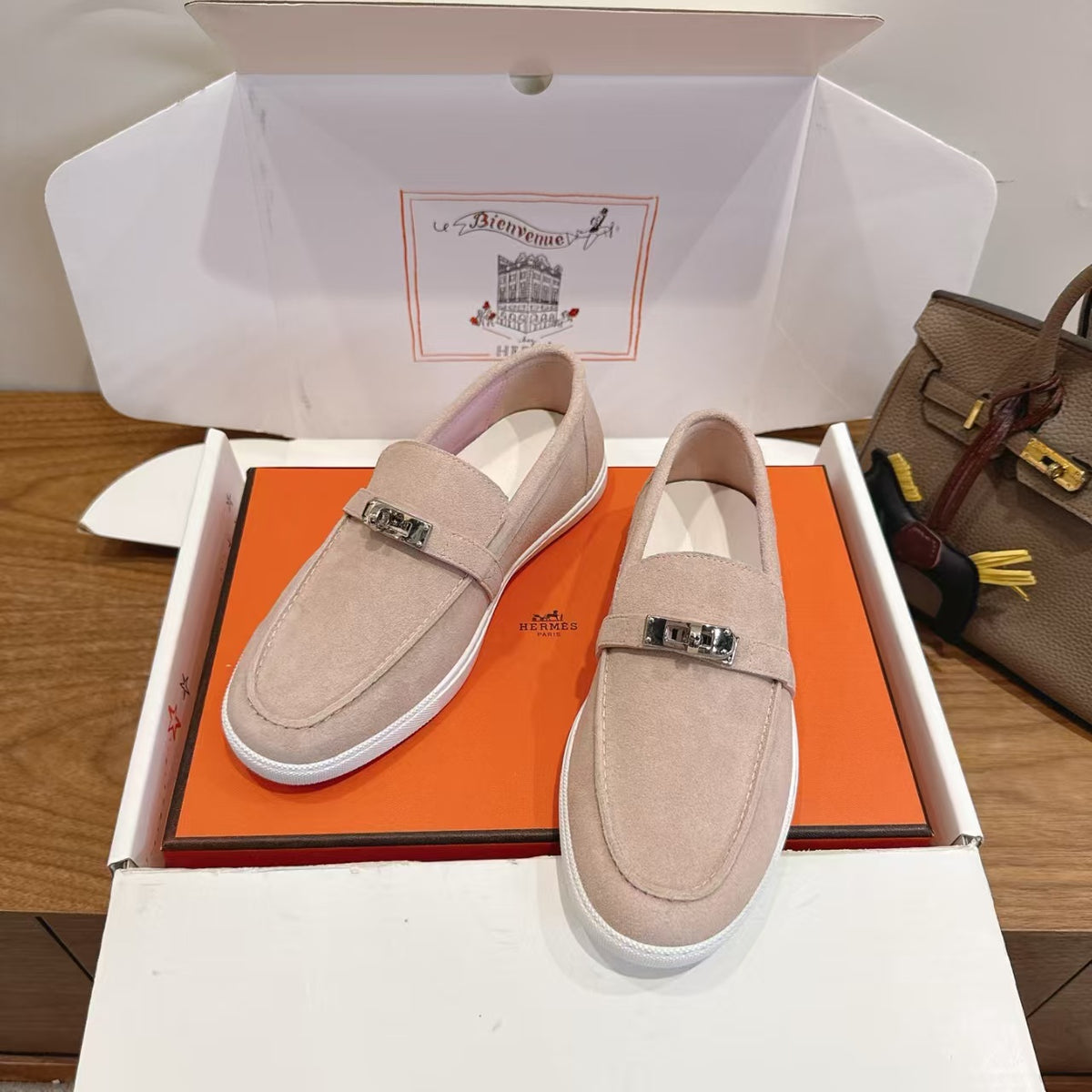 Hermes 2026 Mind Loafer Suede Rubbber