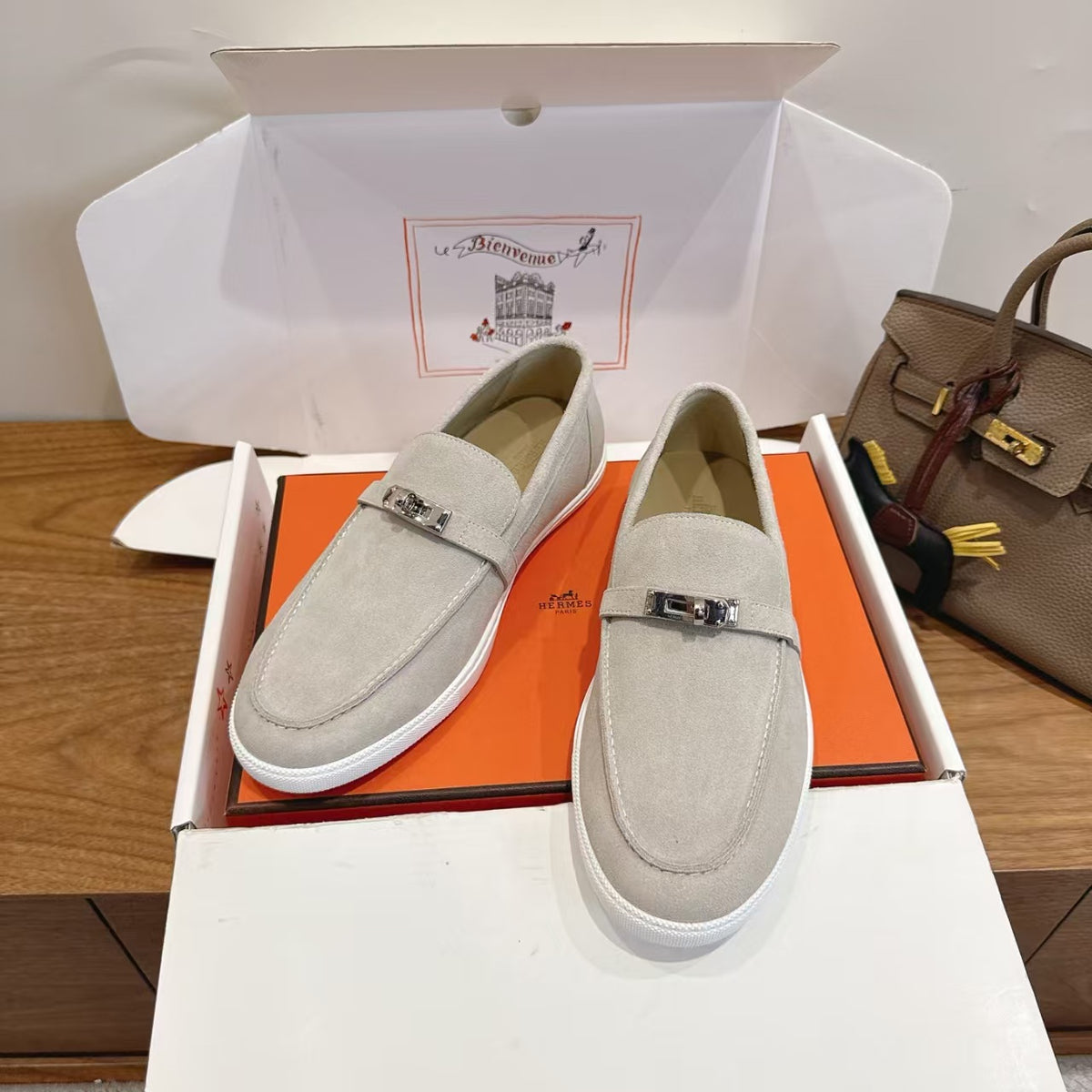 Hermes 2026 Mind Loafer Suede Rubbber