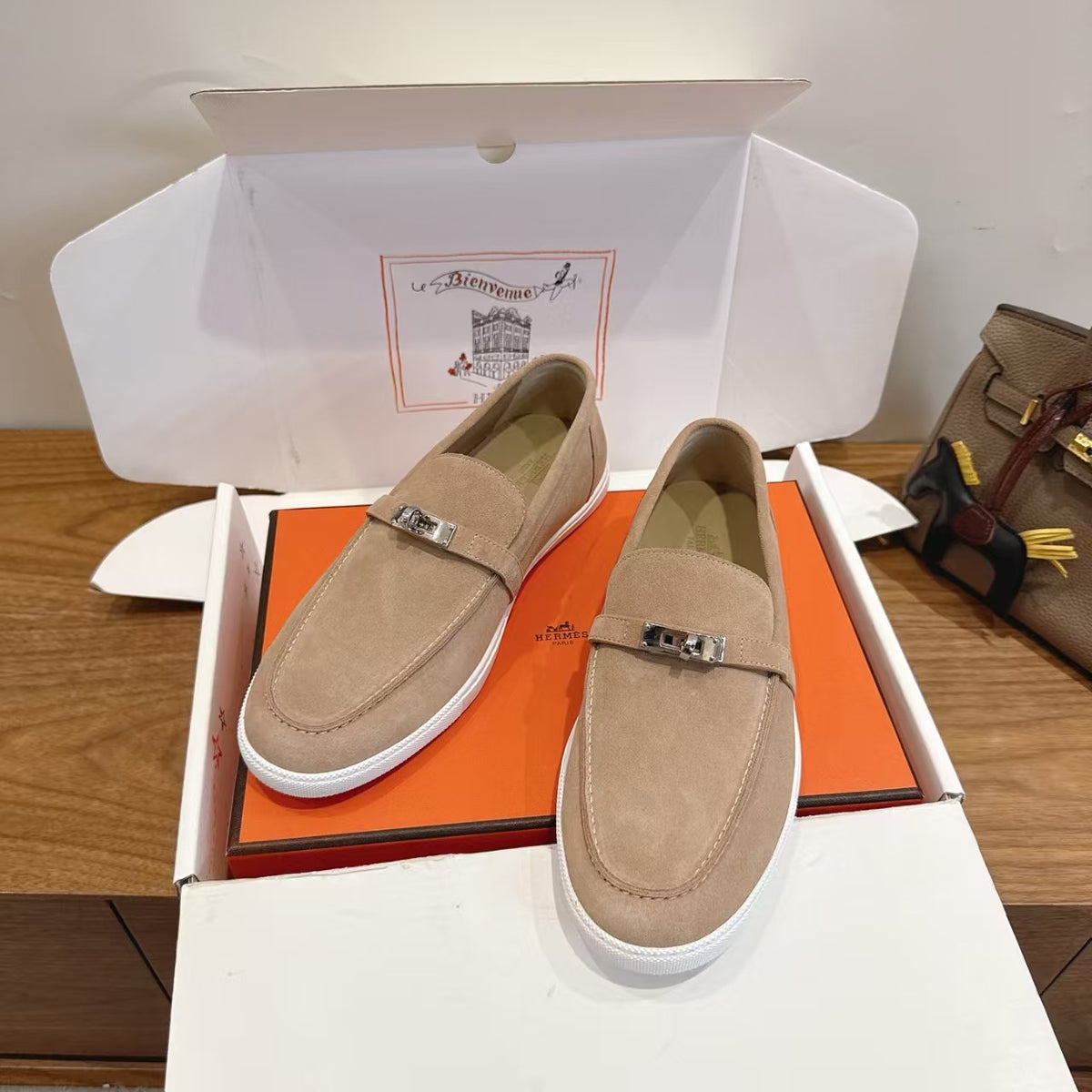 Hermes 2026 Mind Loafer Suede Rubbber