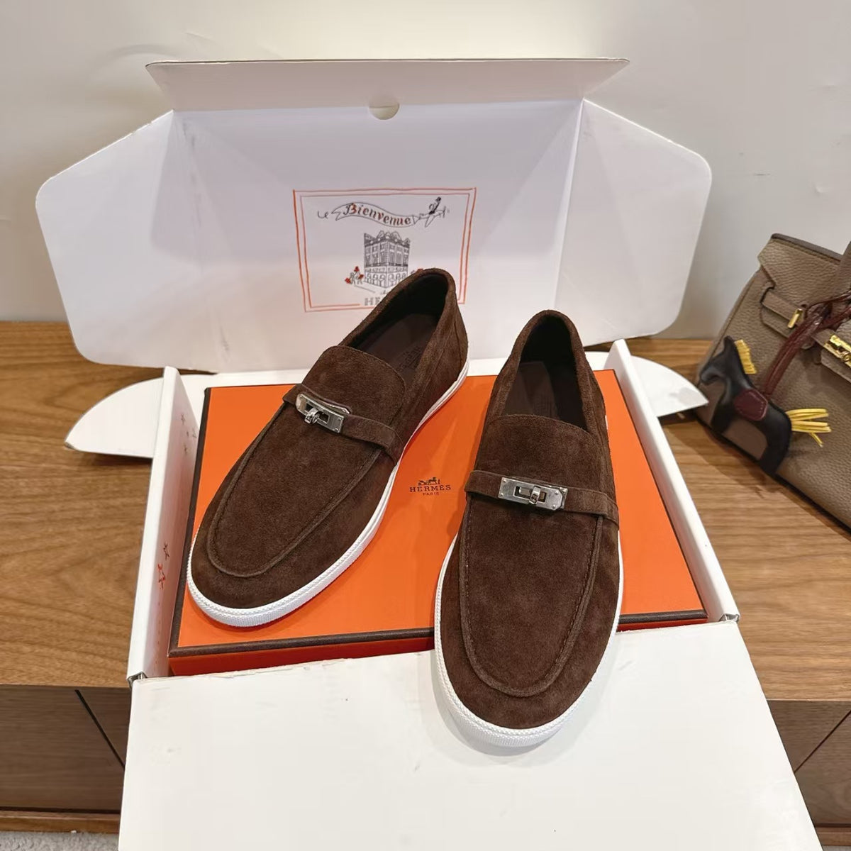 Hermes 2026 Mind Loafer Suede Rubbber