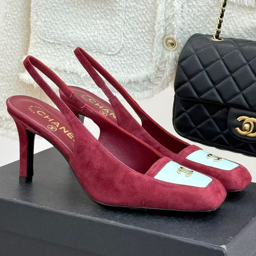 Chanel 2026 Square Toe Slingback 65mm Suede