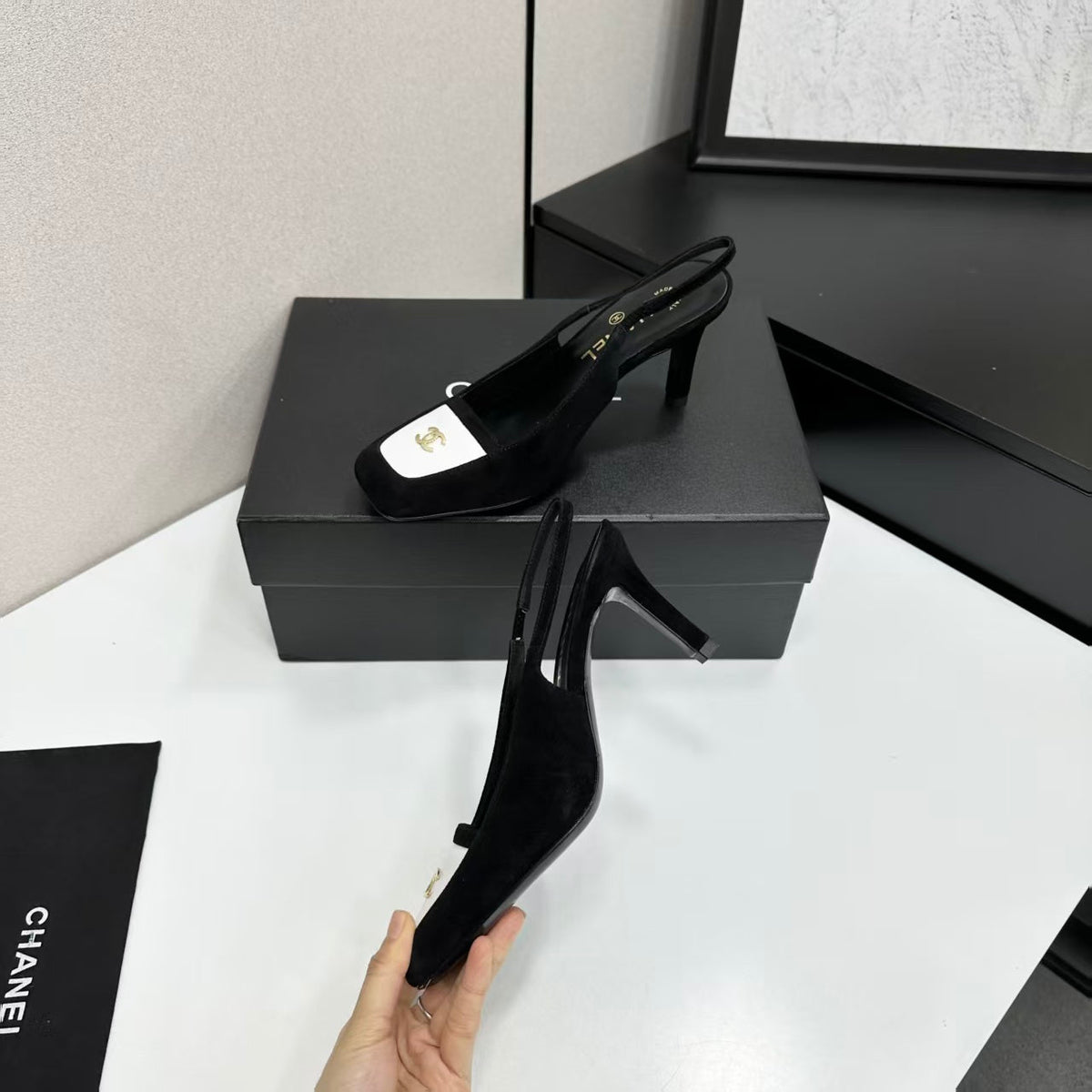 Chanel 2026 Square Toe Slingback 65mm Suede