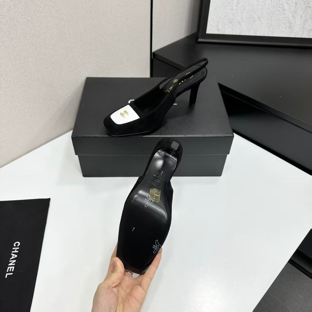 Chanel 2026 Square Toe Slingback 65mm Suede