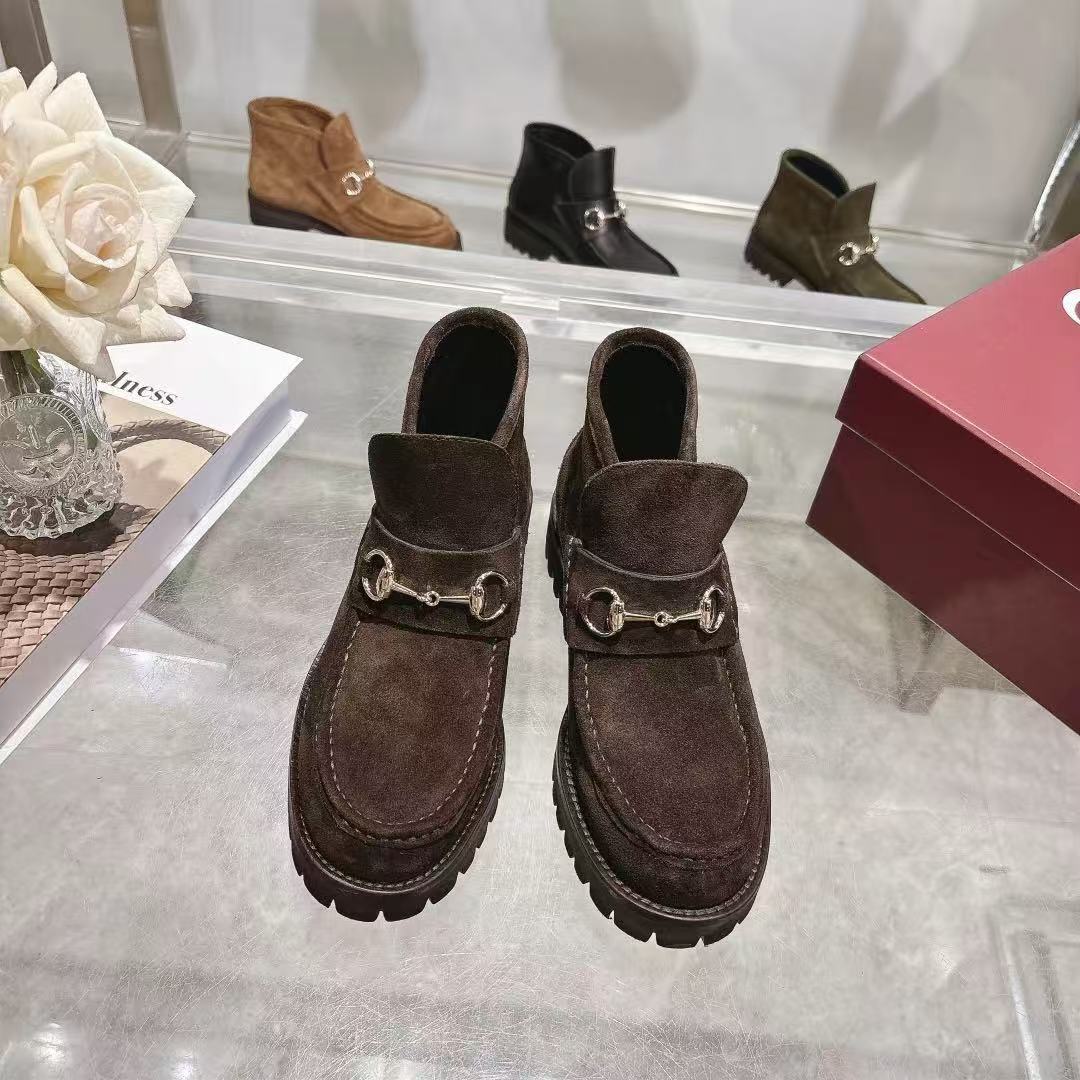 Gucci 2026 Ankle Boot With Horsebit Suede Leather