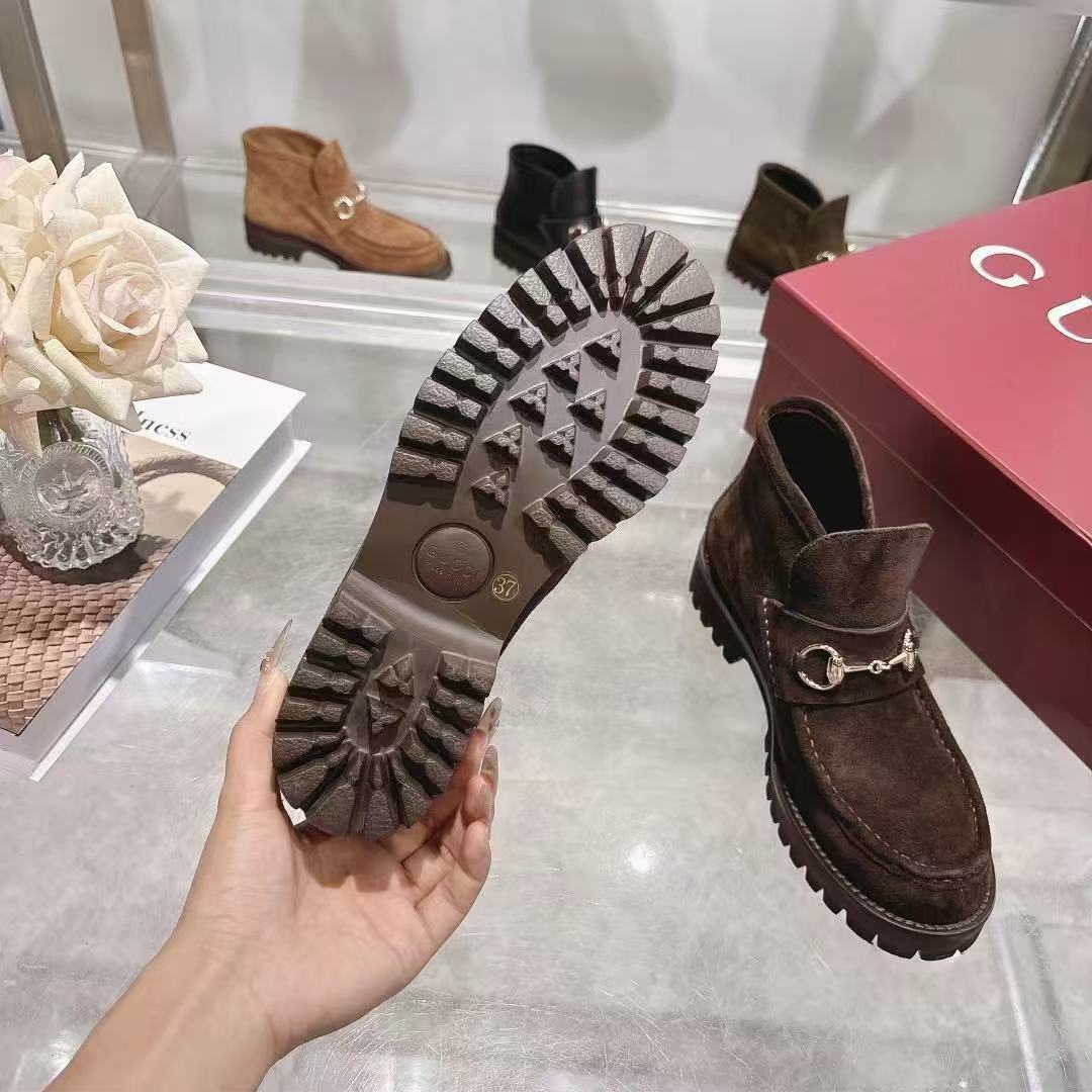 Gucci 2026 Ankle Boot With Horsebit Suede Leather