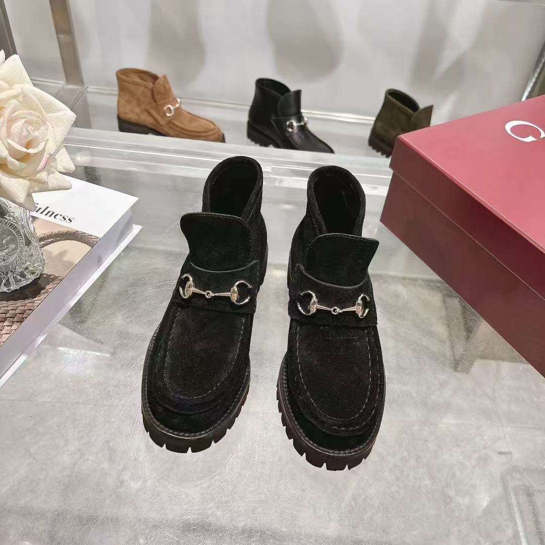Gucci 2026 Ankle Boot With Horsebit Suede Leather