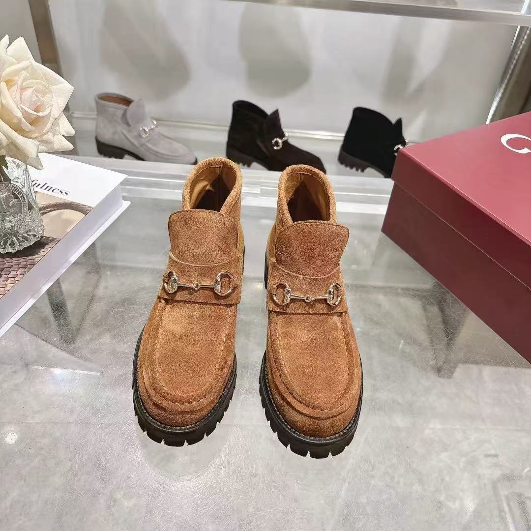 Gucci 2026 Ankle Boot With Horsebit Suede Leather