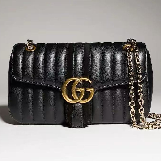 Gucci 2026 Jetset GG Marmont Bag 26cm Black Leather