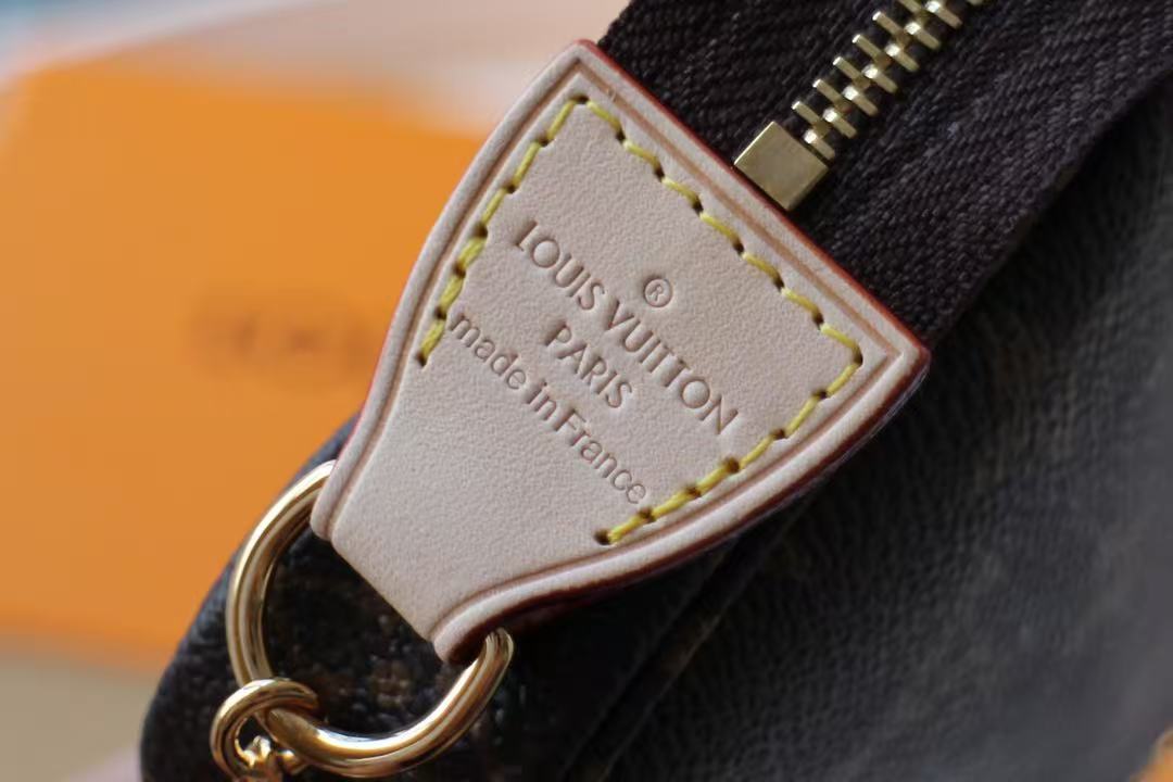 Louis Vuitton 2026 Monogram Mini Pochette Bag 15.5 Brown Leather