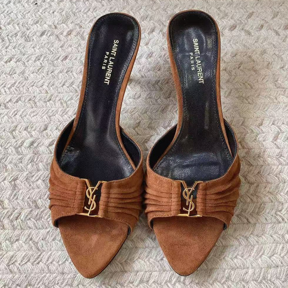 YSL 2026 Babylone Mules 55mm Brown Suede