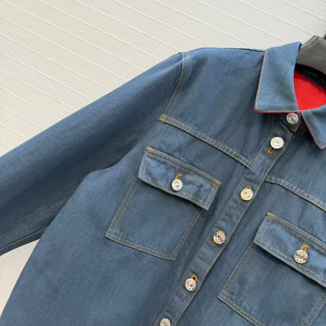 Chanel 2026 Long-Sleeved Shirt Dark Blue Denim