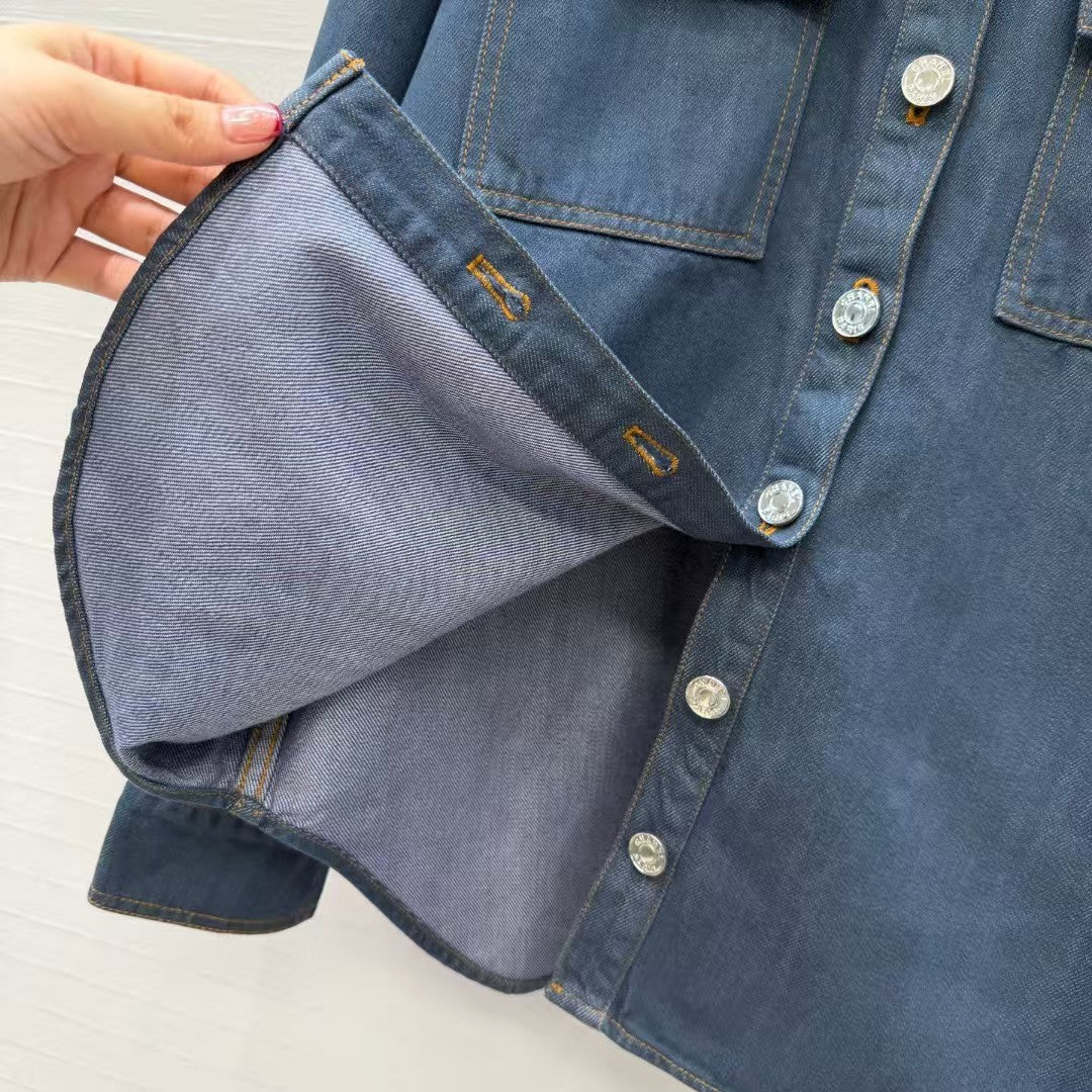 Chanel 2026 Long-Sleeved Shirt Dark Blue Denim
