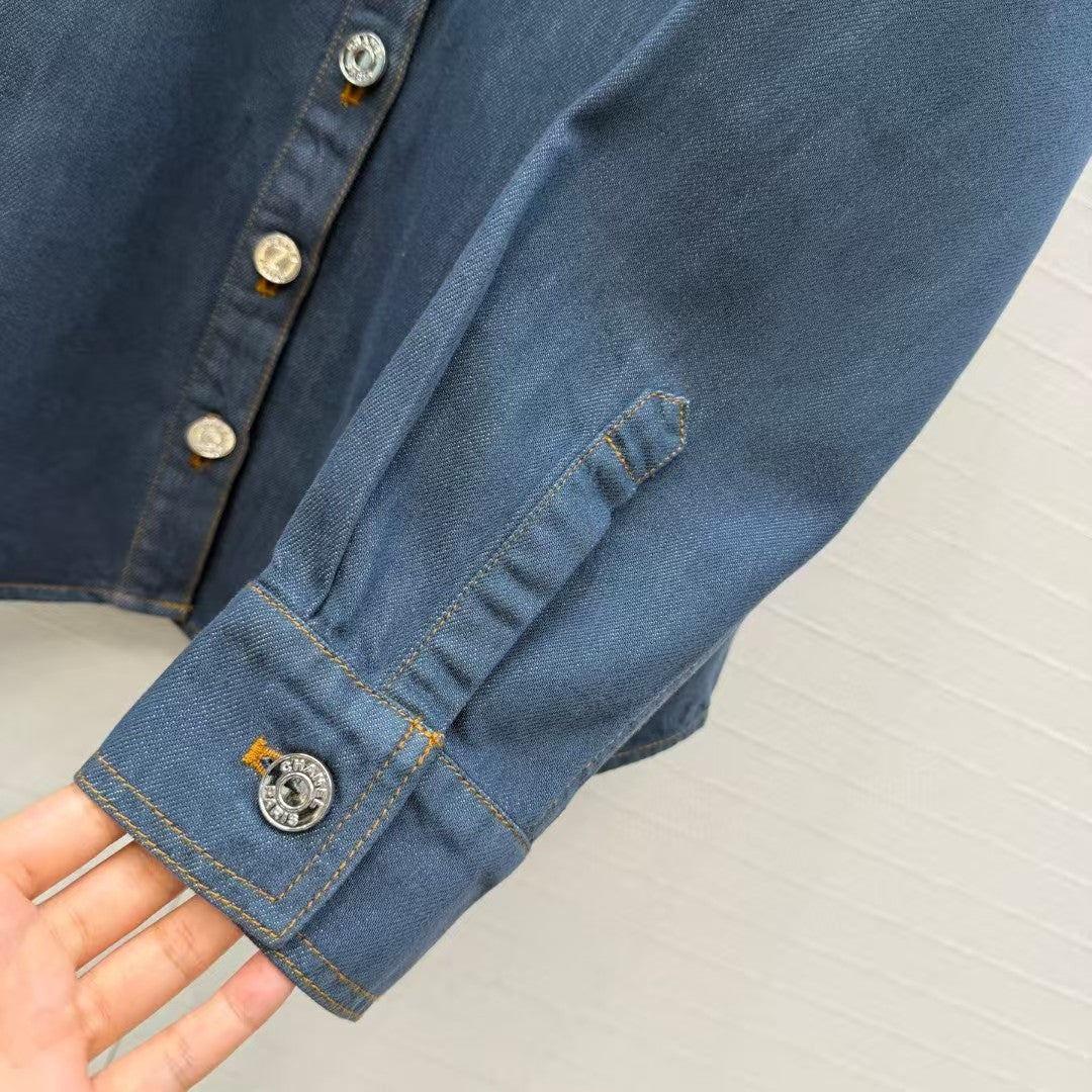 Chanel 2026 Long-Sleeved Shirt Dark Blue Denim