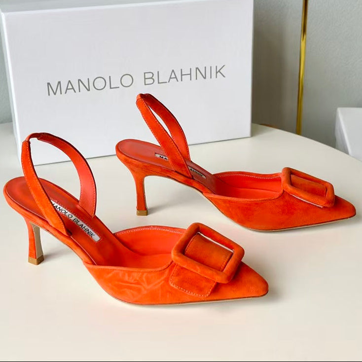 Manolo Blahnik Maysli Slingback 70mm Suede