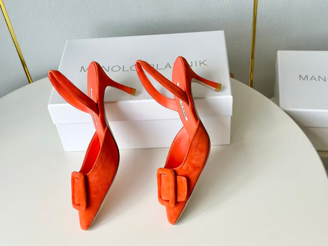 Manolo Blahnik Maysli Slingback 70mm Suede