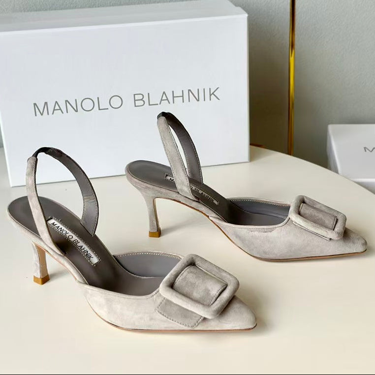 Manolo Blahnik Maysli Slingback 70mm Suede