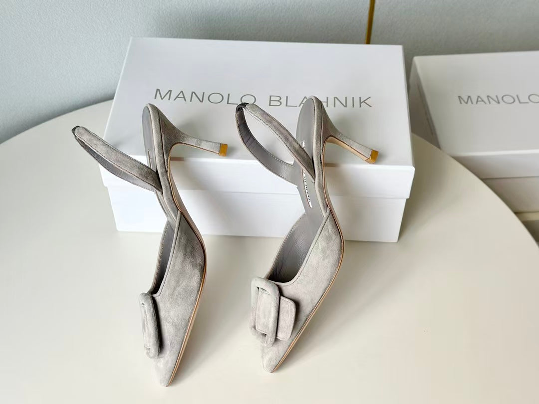 Manolo Blahnik Maysli Slingback 70mm Suede