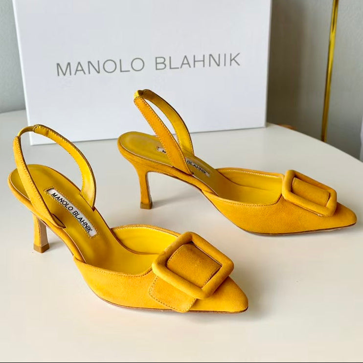 Manolo Blahnik Maysli Slingback 70mm Suede