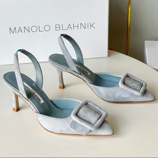 Manolo Blahnik Maysli Slingback 70mm Suede