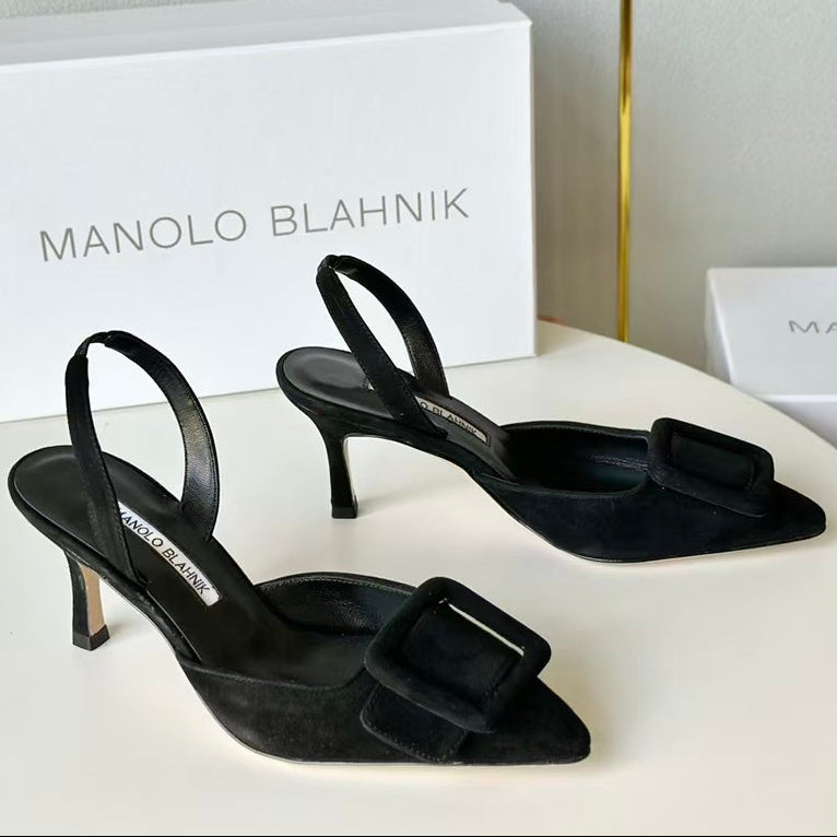 Manolo Blahnik Maysli Slingback 70mm Suede