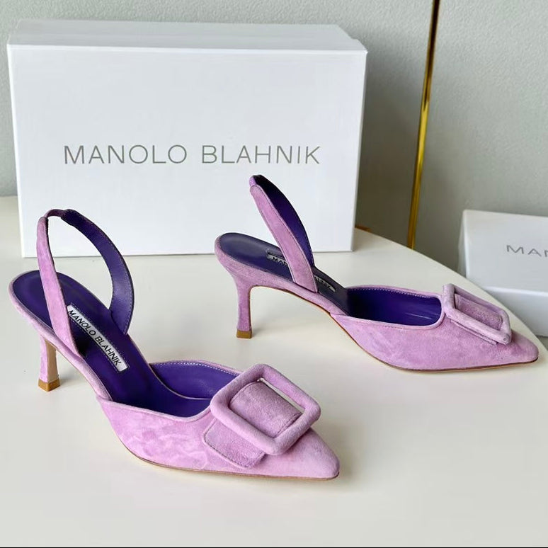 Manolo Blahnik Maysli Slingback 70mm Suede