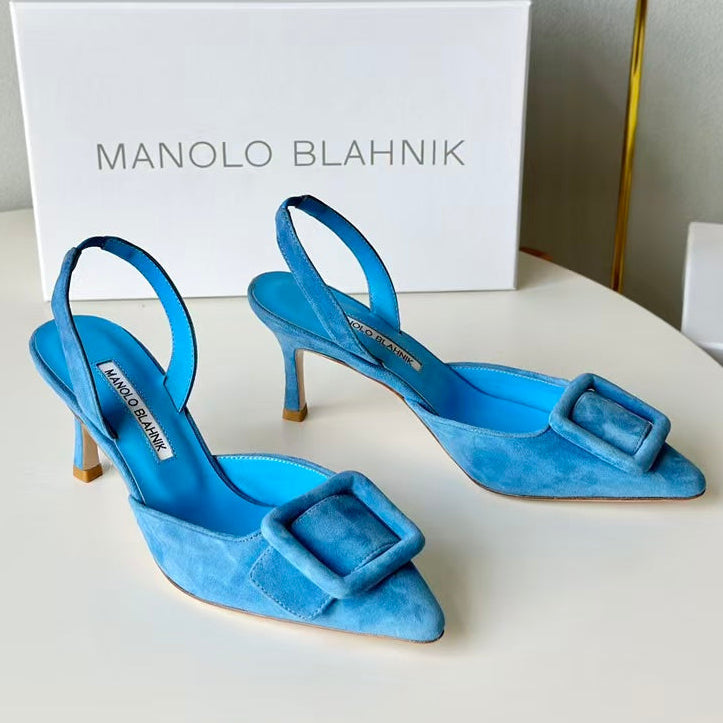 Manolo Blahnik Maysli Slingback 70mm Suede
