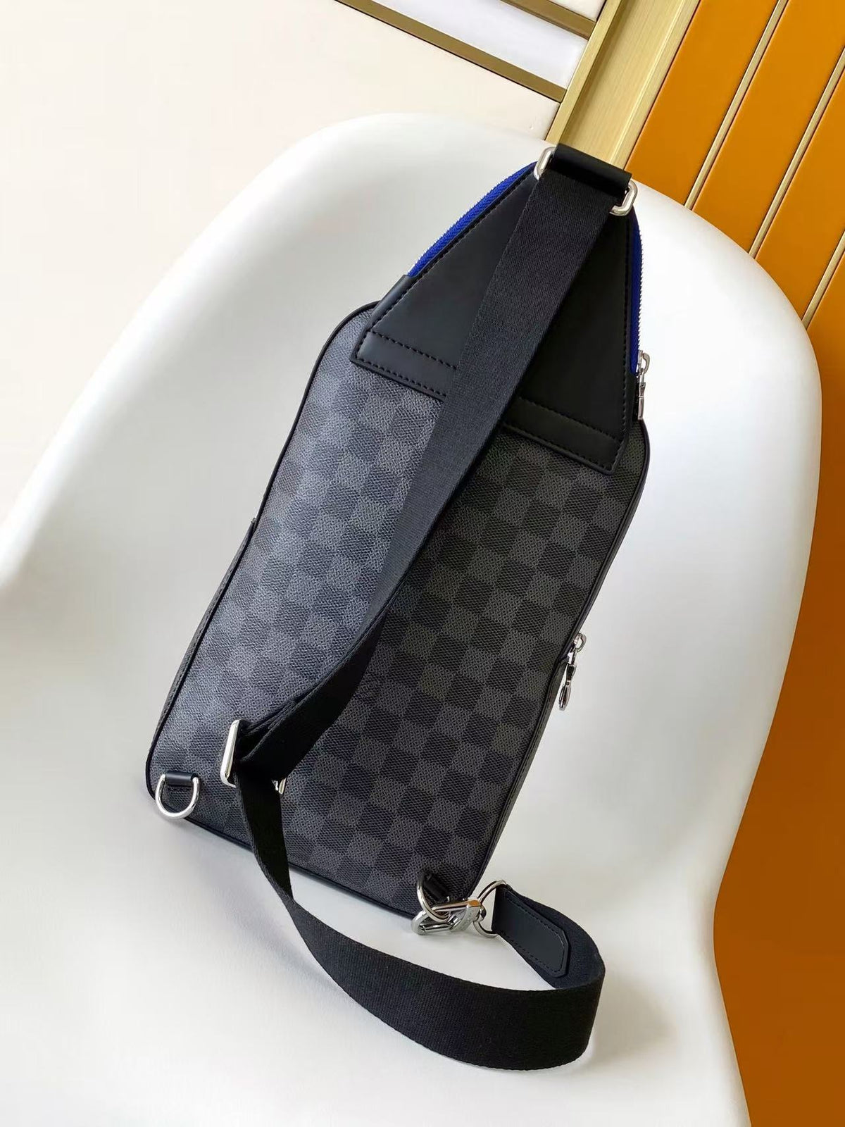 Louis Vuitton 2026 Avenue Slingbag 31 Cobalt Blue Black Damier Graphite Canvas